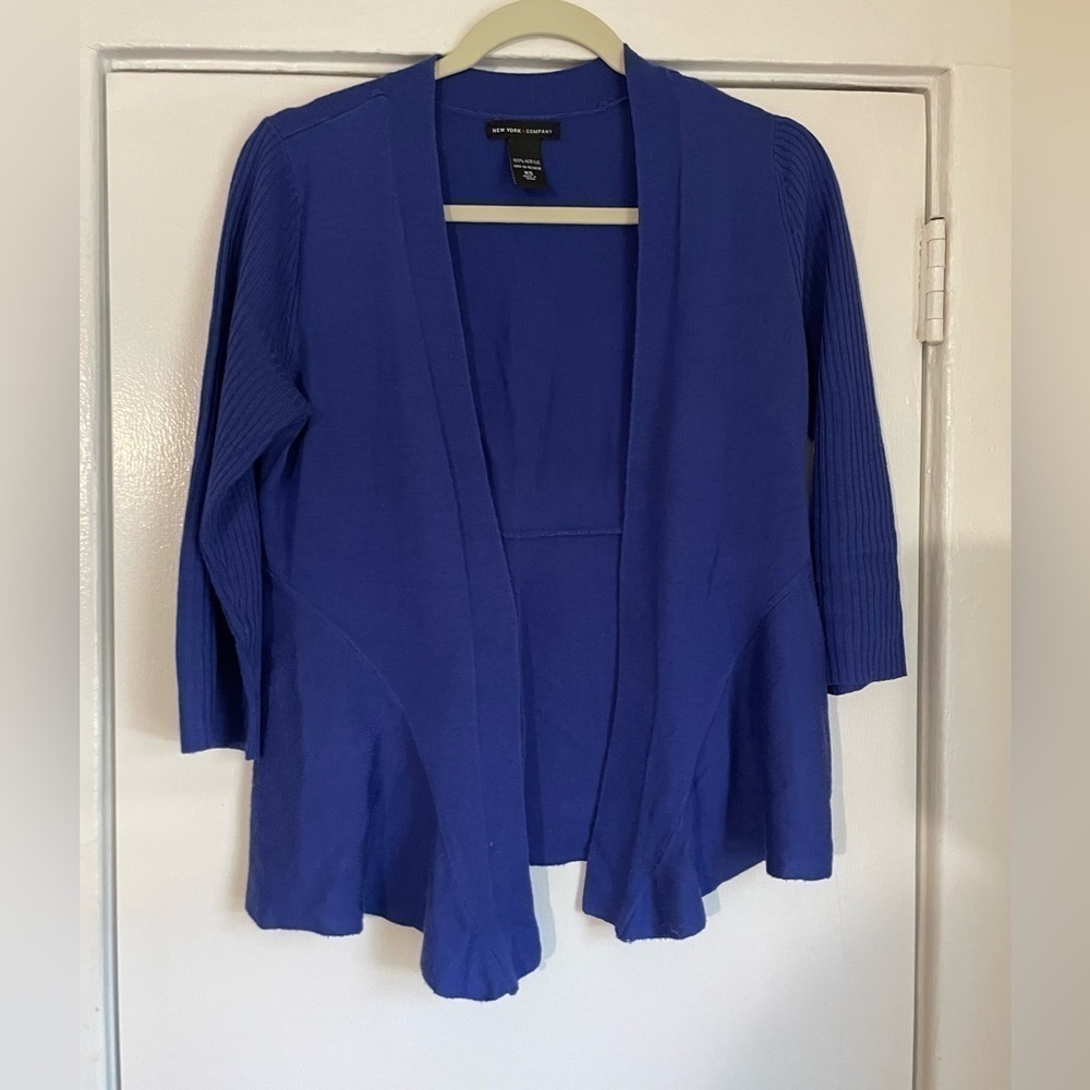 New York &‎ Company midnight blue Open Cardigan size XS